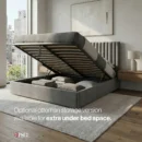 Optional ottoman storage version available for extra under bed space.
