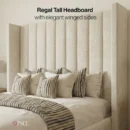 Regal Tall Headboard with elegant winged sides
