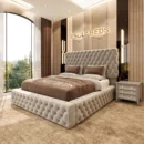 Luxury 2024 Montana Ambassador bed with quilted headboard and sleek design, highlighting elegance and comfort