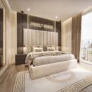 An elegant and luxurious Geneva High & Wide Headboard Bed Frame by PSCL Beds, featuring a tall and expansive headboard that elevates bedroom decor.