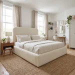 2026 Hawaii Cream Bouclé bed with optional ottoman storage