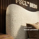 Soft cream bouclé upholstery