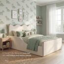 PSCL Little Castle Upholstered Kids Bed Frame with Built-in Safety Sides1